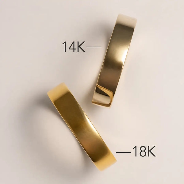 An 18k and 14k ring comparison