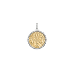 A Florin Coin Made Pendant in 18k Gold with Yellow Gold and White Gold. Capturing the front details