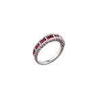 Baguette Ruby & Diamond Band Ring side view