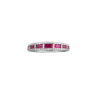 Baguette Ruby & Diamond Band Ring top view