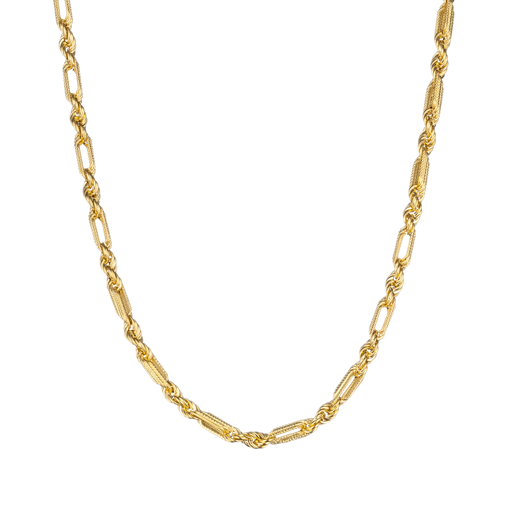 18k Gold Paperclip & Rope Chain Necklace – Boutiques del Ponte Vecchio