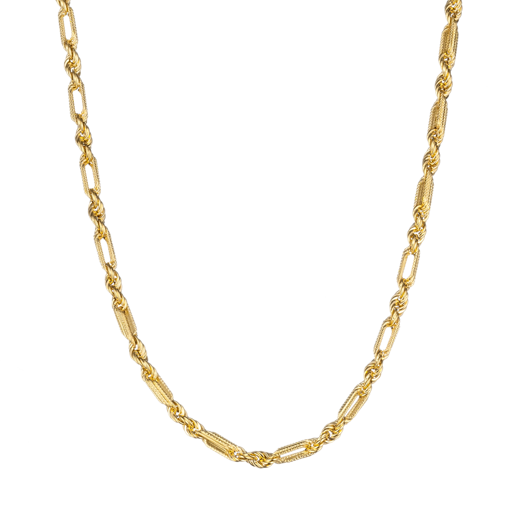 Bar-Rope Link Chain Necklace