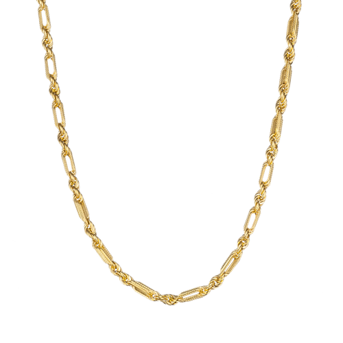 Bar-Rope Link Chain Necklace