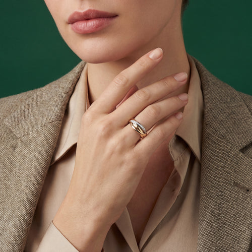 Trinity Gold & Diamond Crossover Ring