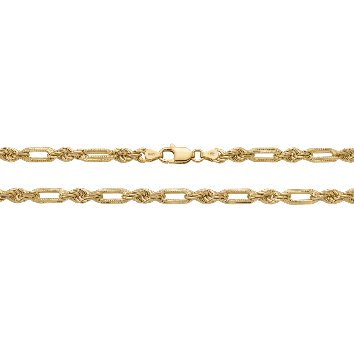Paper Clip Rope Chain 18k Gold Paperclip & Rope Chain Necklace – Boutiques del Ponte Vecchio