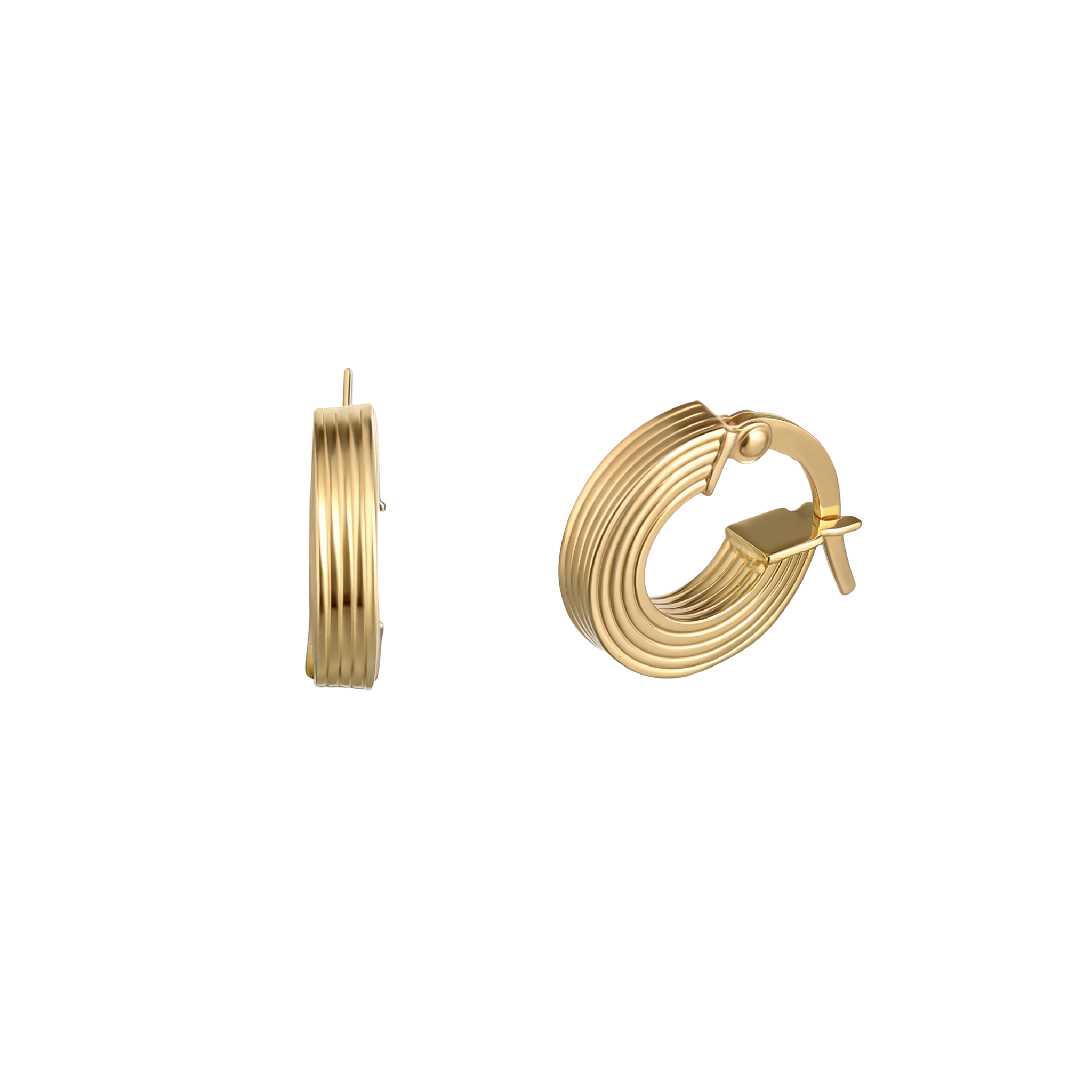 Ribbed Hoop Earrings