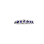 Sapphire & Diamond Halo Ring top view