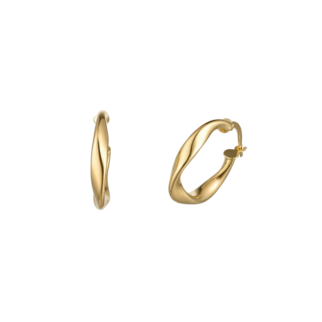 Sculptural Wave Hoop Earrings