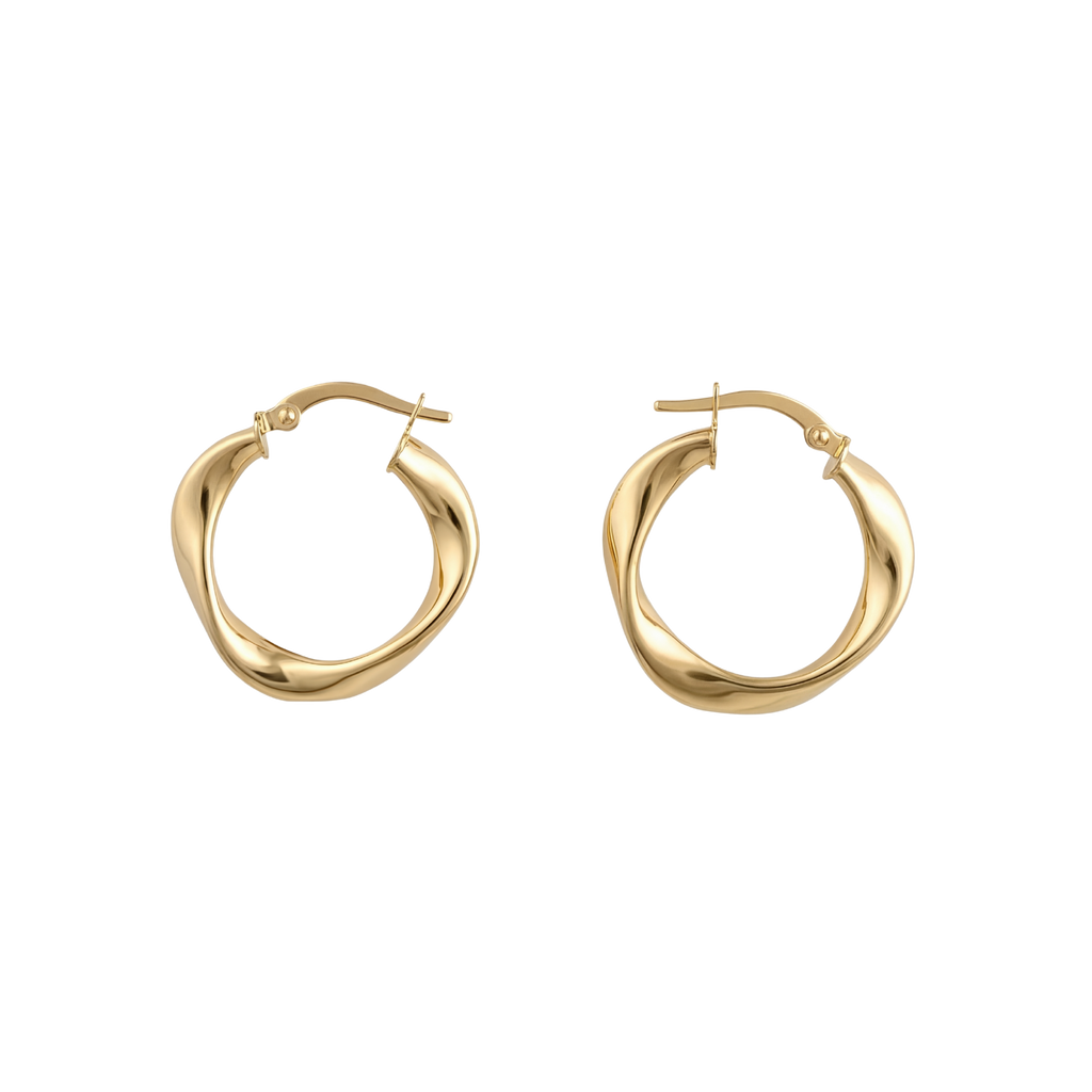 Sculptural Wave Hoop Earrings side view