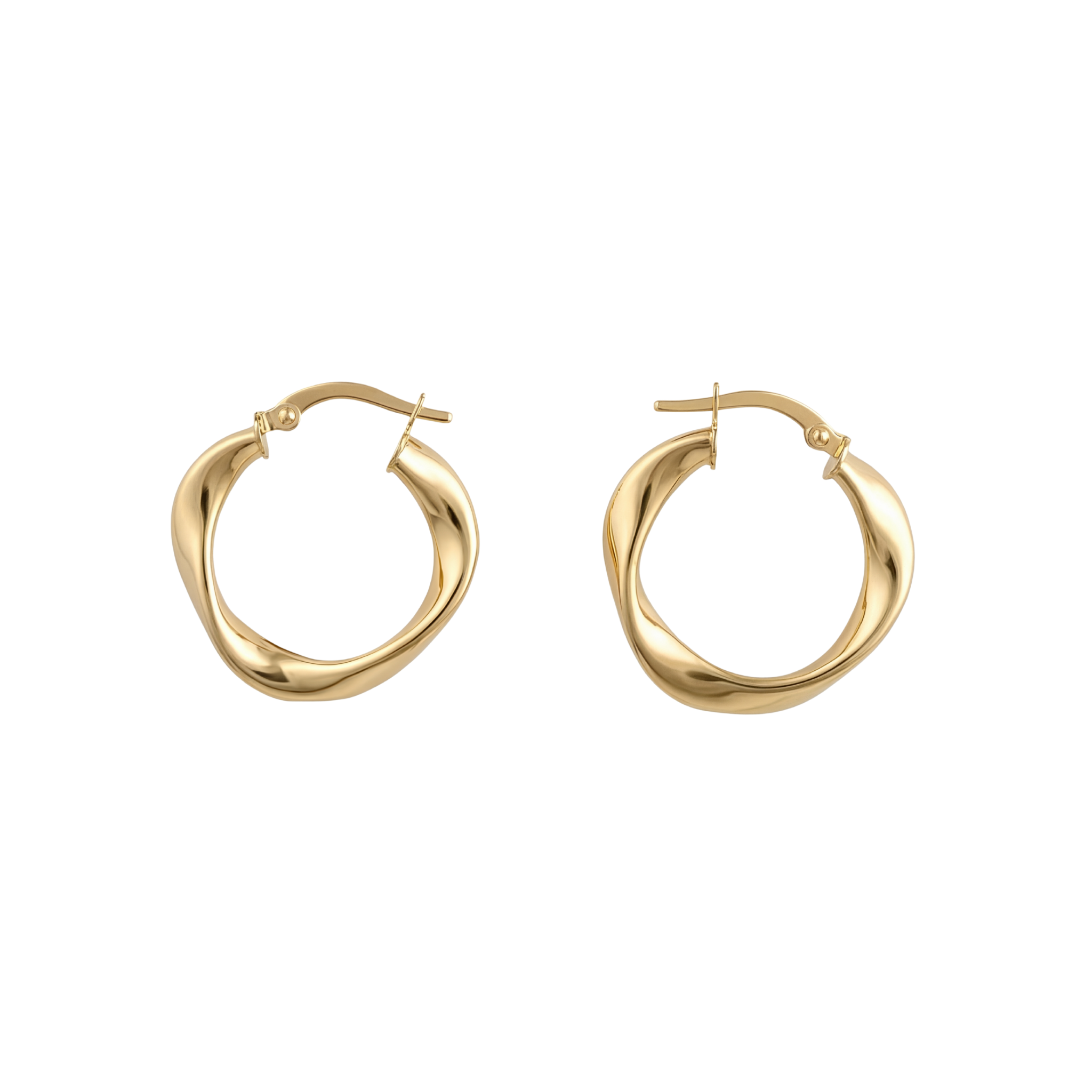 Sculptural Wave Hoop Earrings side view