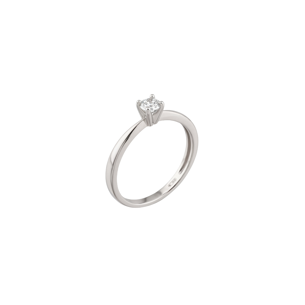 Tapered Solitaire Diamond Ring side view
