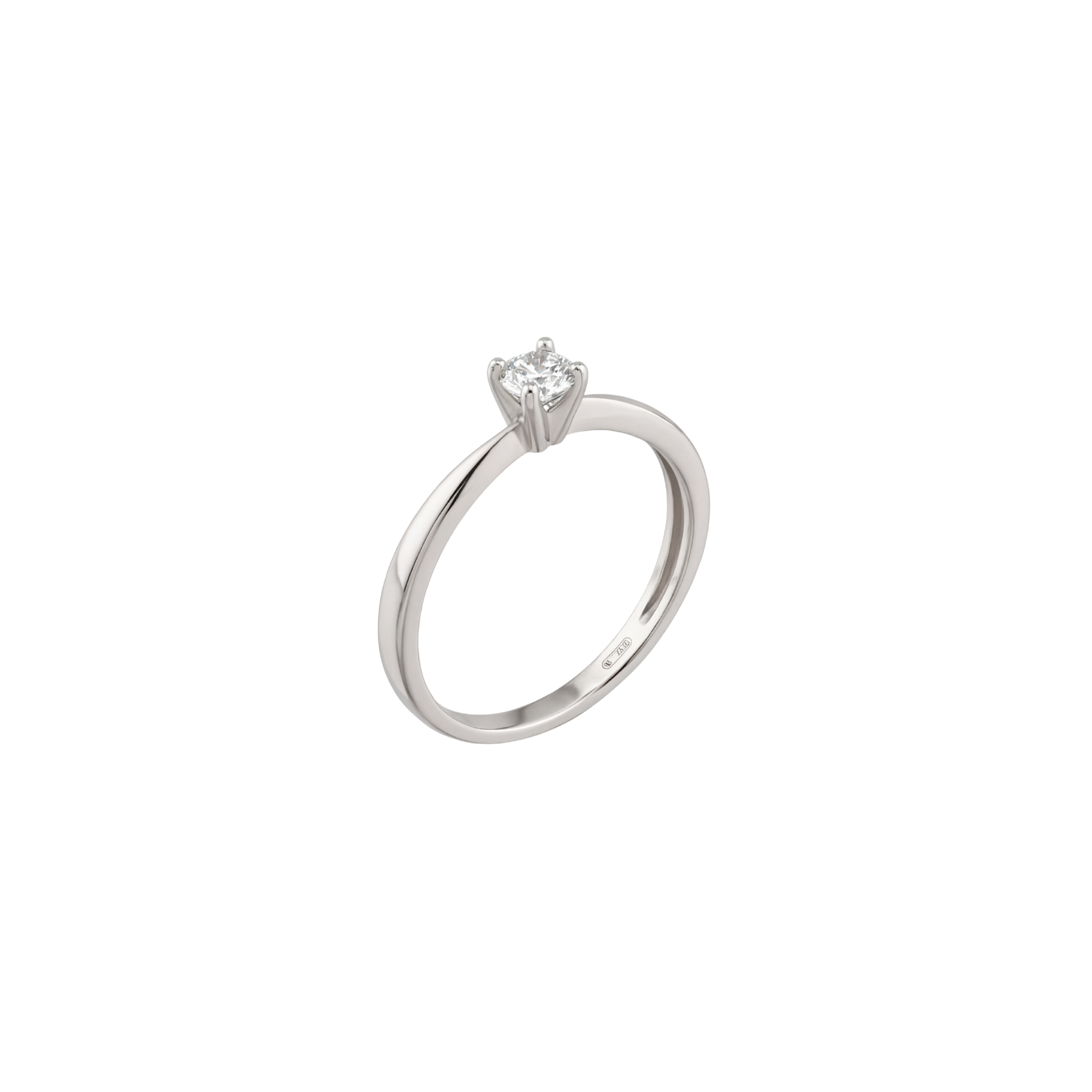 Tapered Solitaire Diamond Ring side view