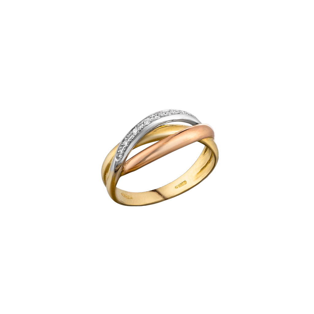Trinity Gold & Diamond Ring side view