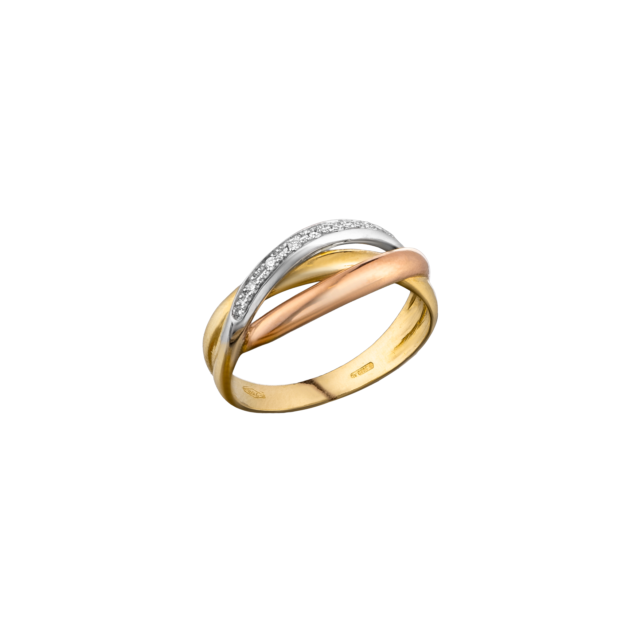 Trinity Gold & Diamond Ring side view