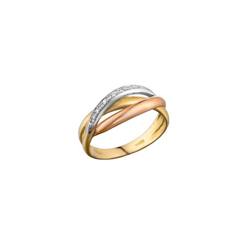 Trinity Gold & Diamond Ring side view