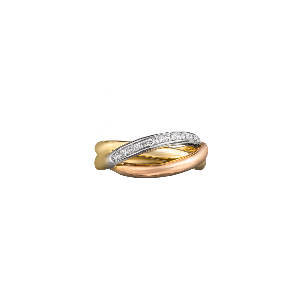Trinity Gold & Diamond Ring top view