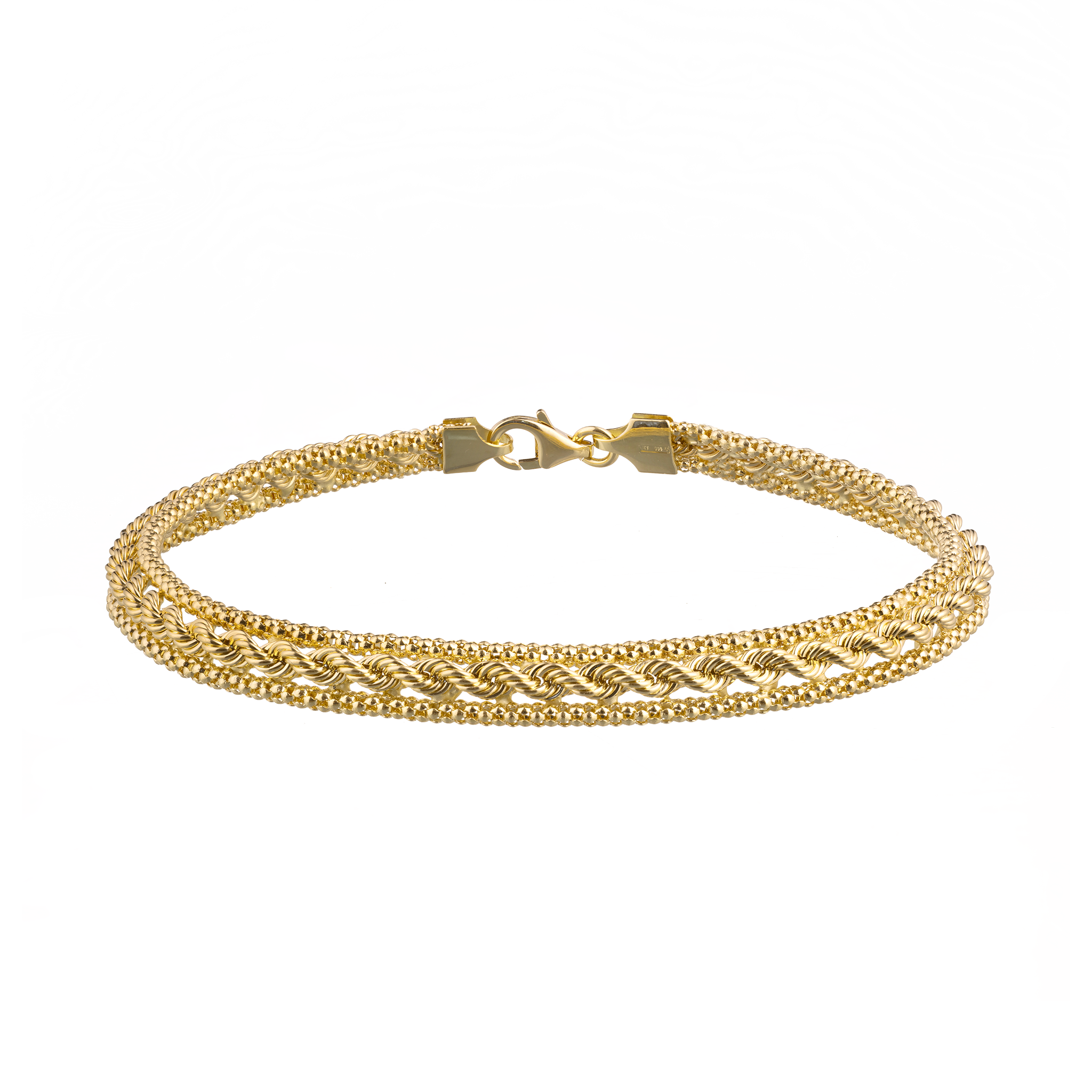 Triple-Row Textured Bracelet